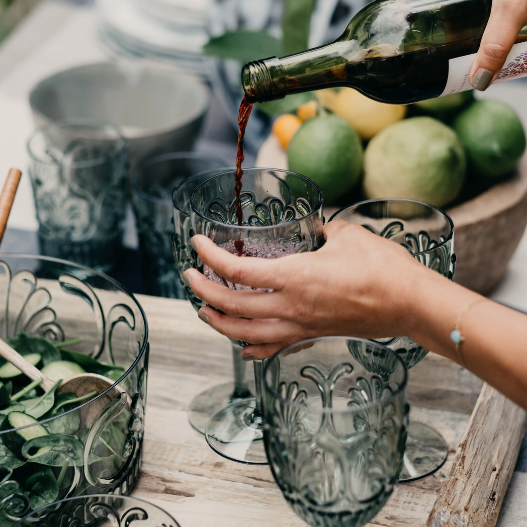 Indigo Love  Acrylic Wine Glasses