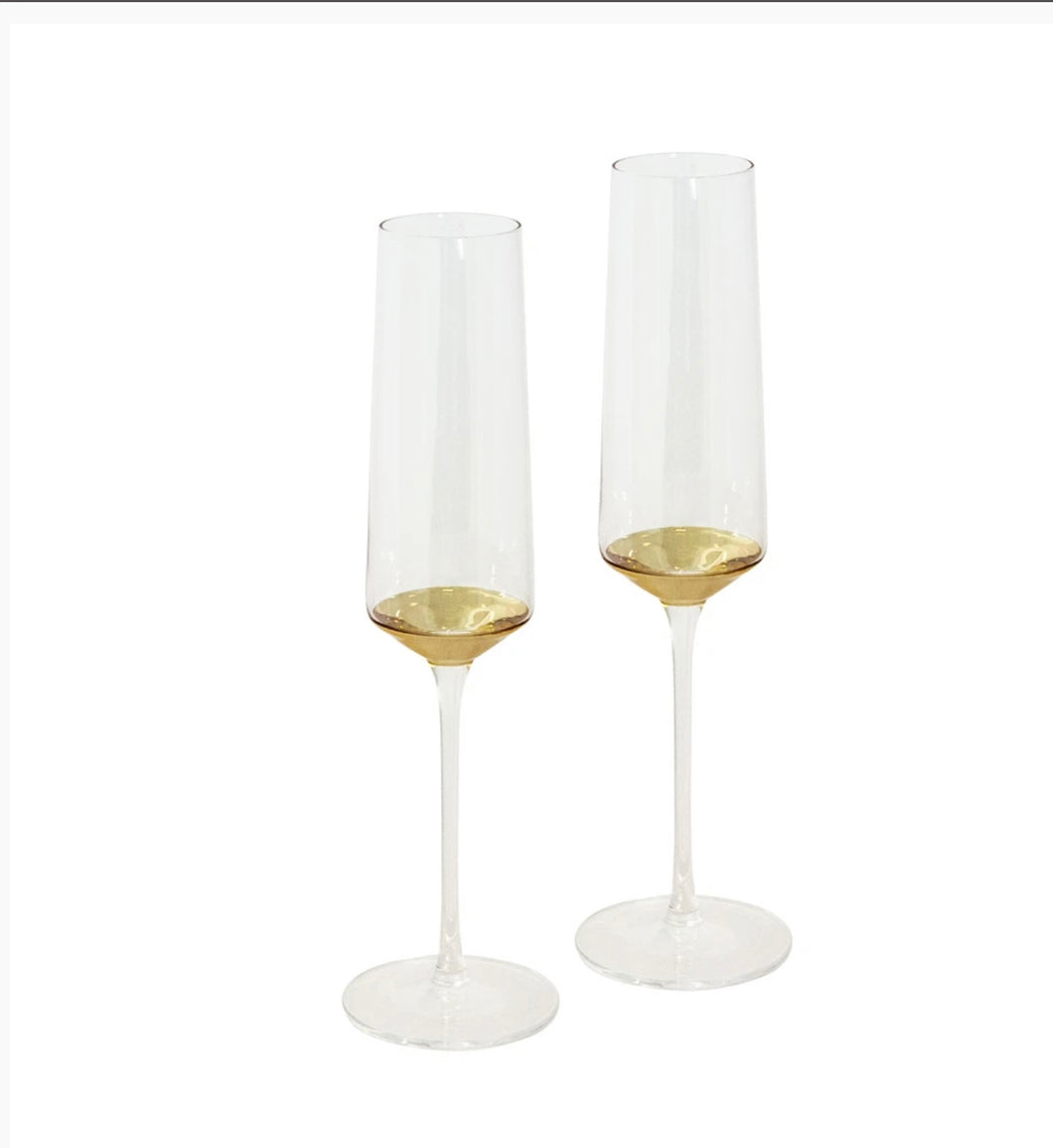 Cristina Re  Champagne flute Gold Set 2