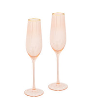 Load image into Gallery viewer, Cristina Re Champagne Flute Rose Crystal Set of 2
