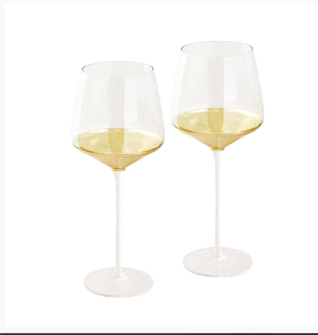 Cristina Re Wine Glasses Estelle Gold set Of 2